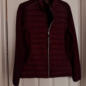 ASICS Women's Burgundy Quilted Puffer Jacket